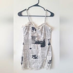 Newspaper Print Dress